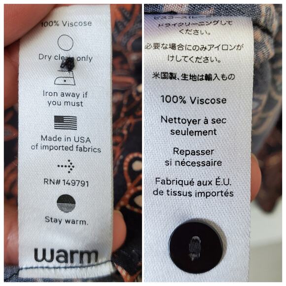 WARM Puff Sleeve Floral Blouse Top M Black Brown Prairie Modest Cottagecore NEW - Picture 4 of 12